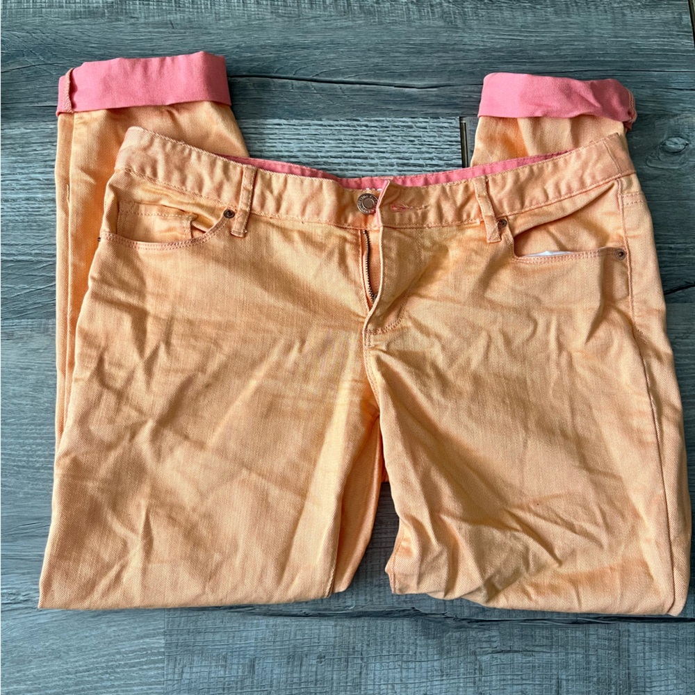 Mossimo Supply Co. Orange and Pink Ankle Cropped Jeans spring colorful fun
